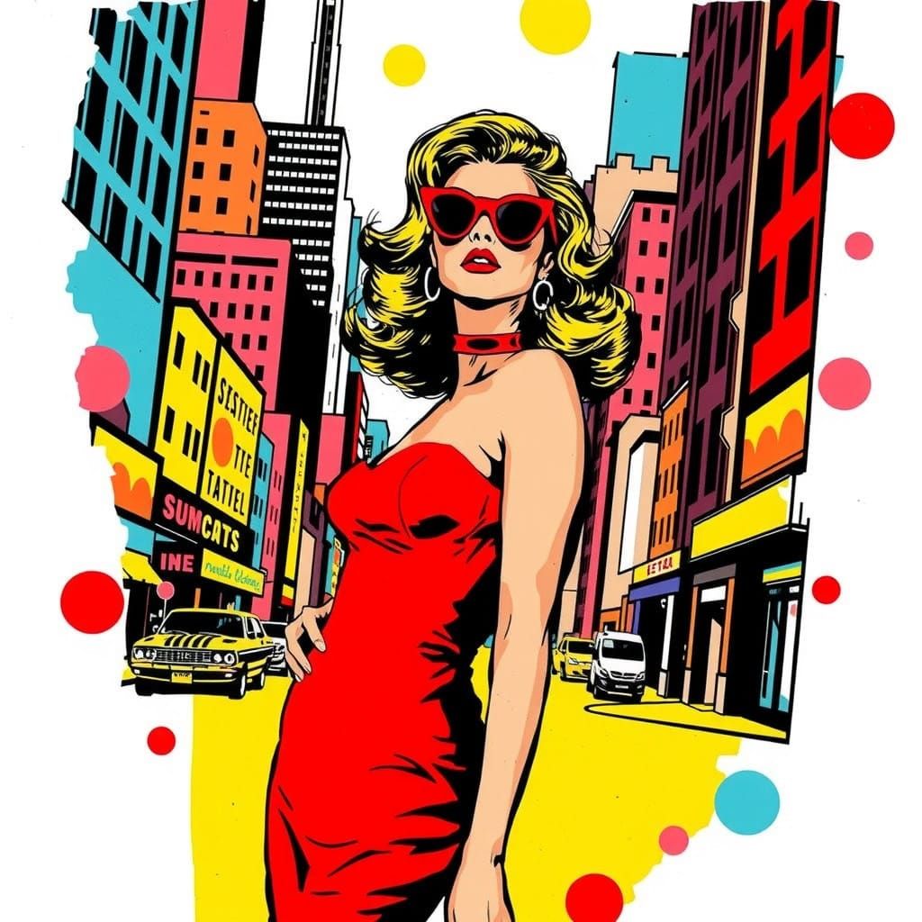 Bold Pop Art Portrait in Vibrant Colors