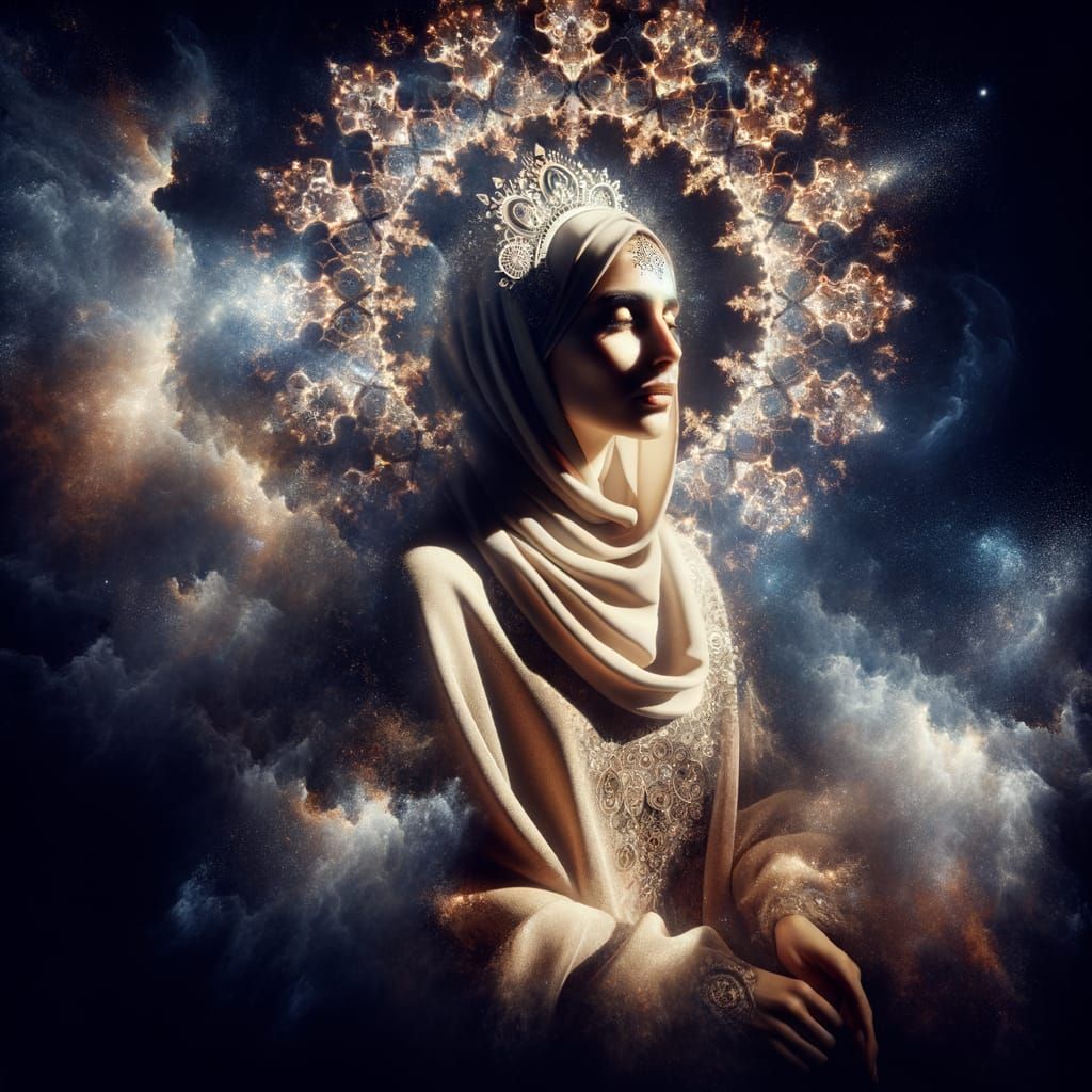 Divine Power: Woman Touches Celestial Light