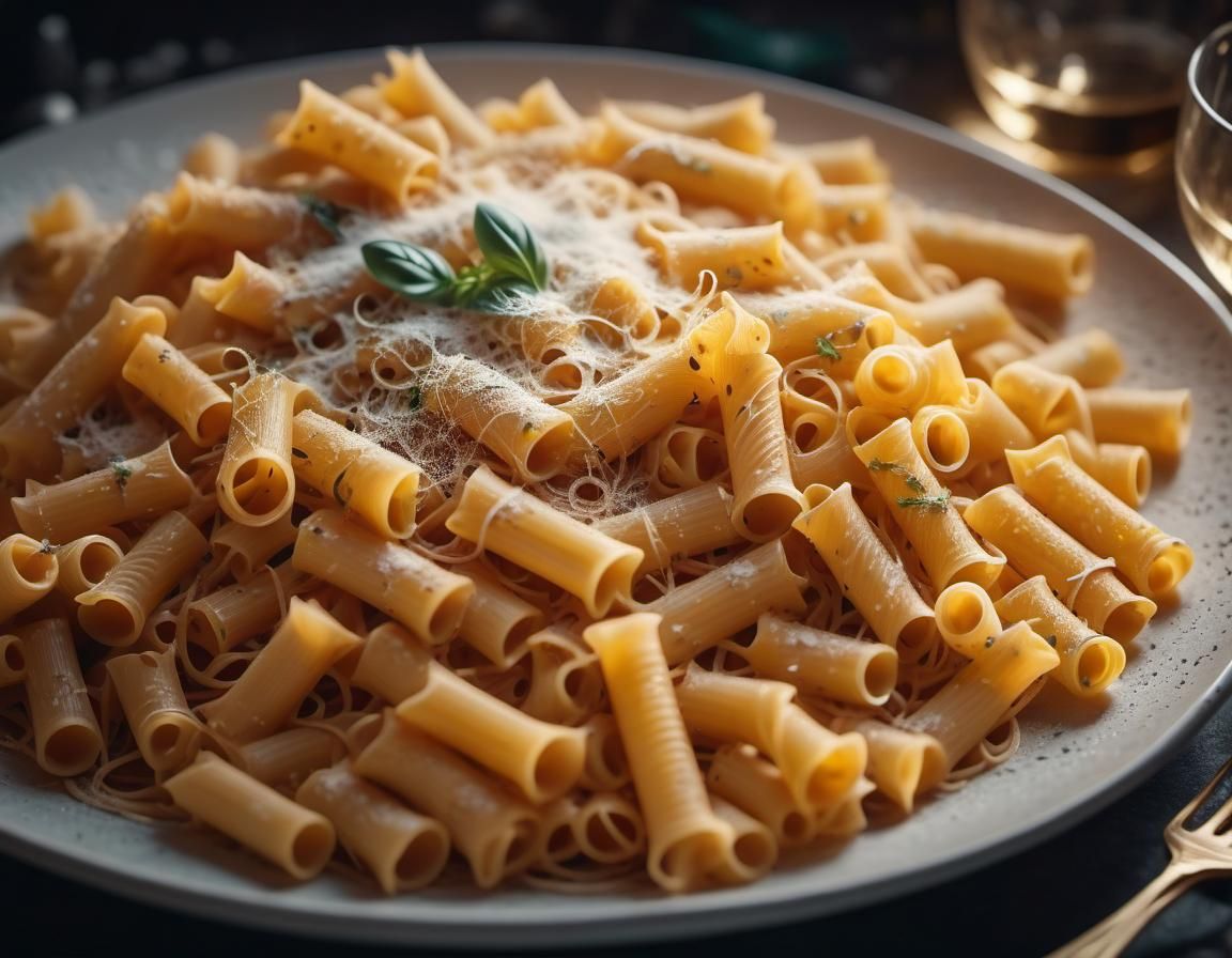 Pasta Dishes at Magic Hour with Volumetric Lighting
