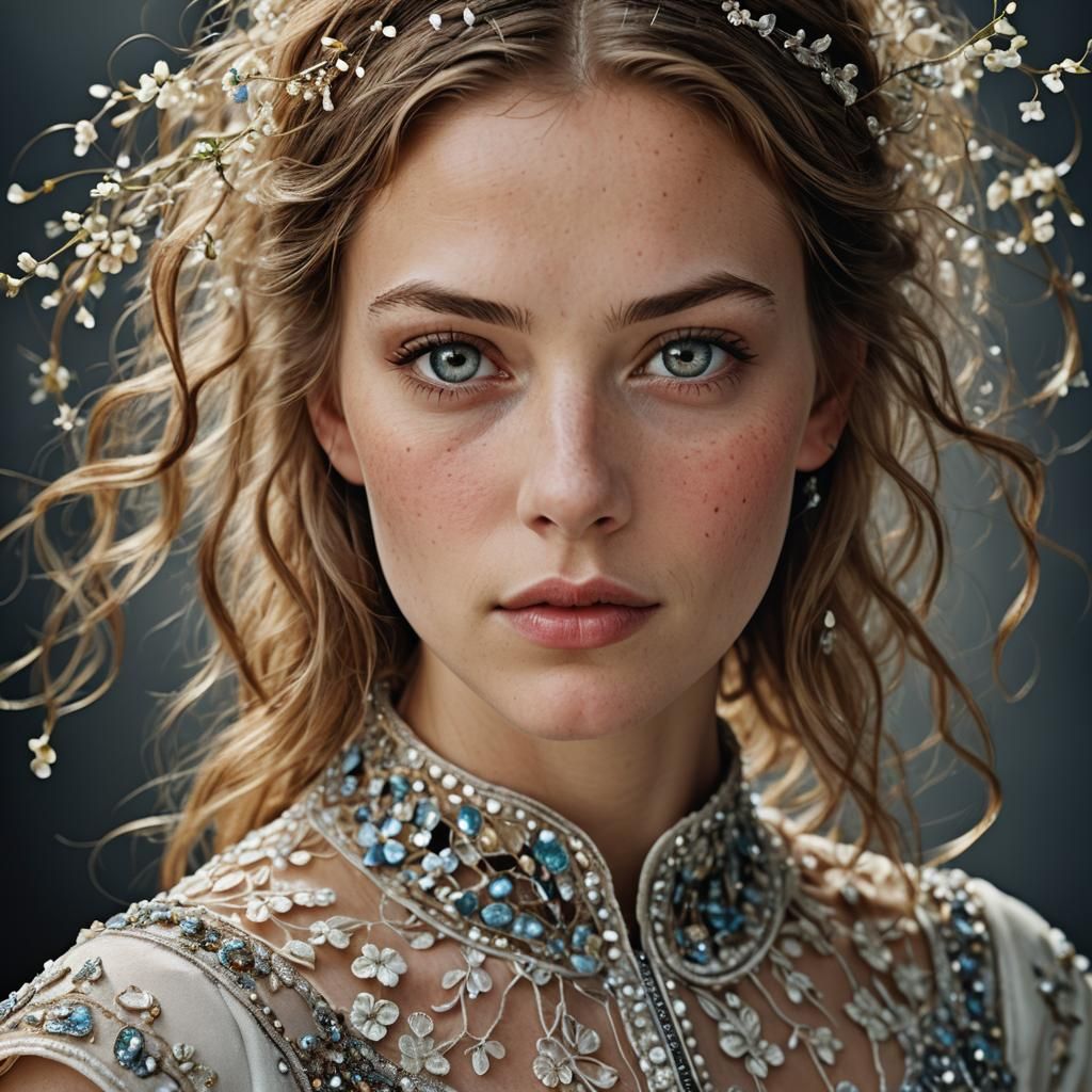 Elegant Portrait of a Young Woman with Bokeh