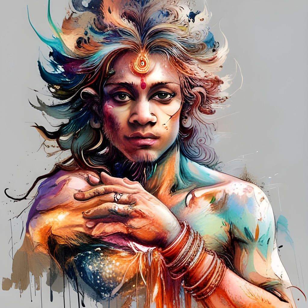 Radiant Hanuman Moon Goddess Portrait