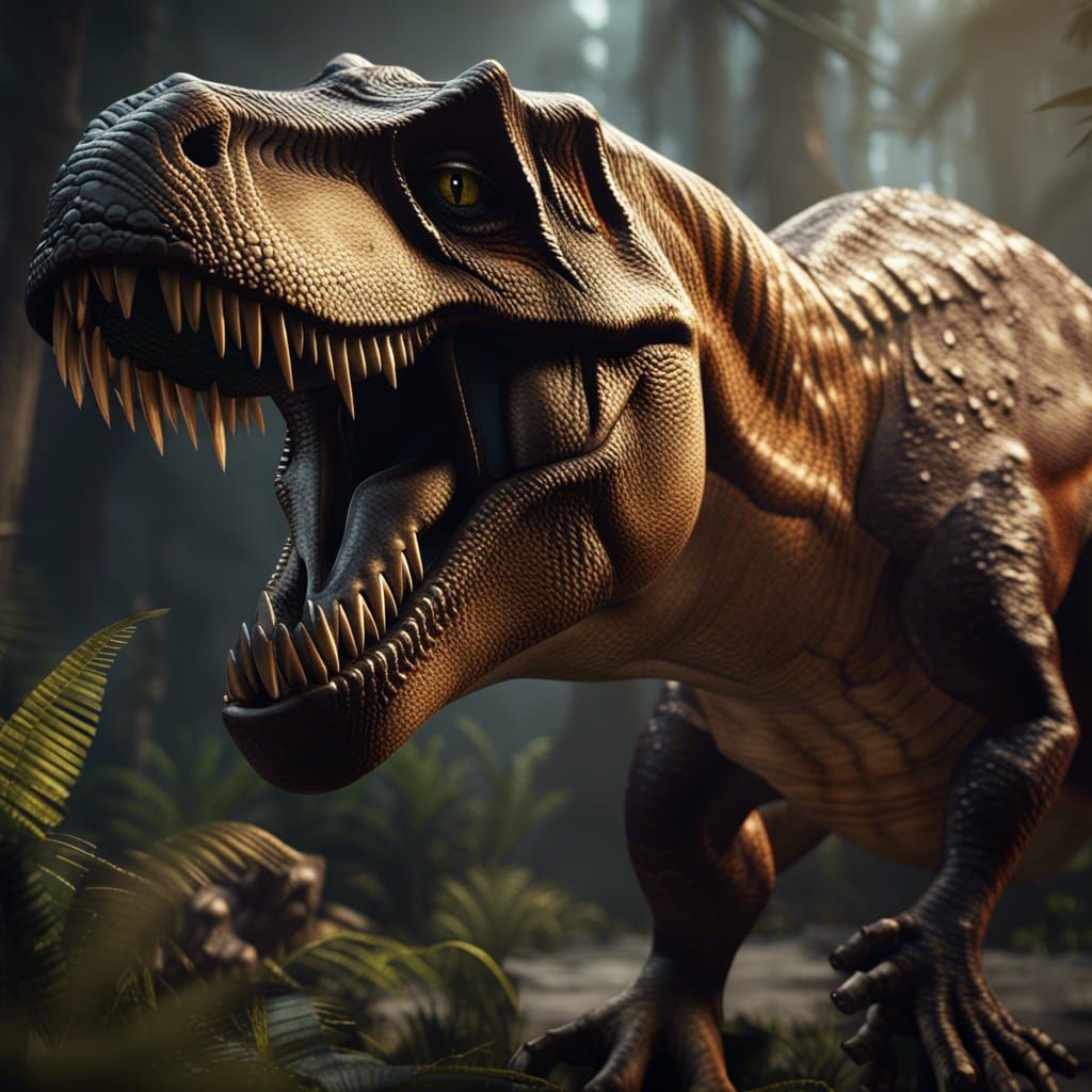 T-Rex in 3D Cinematic Style