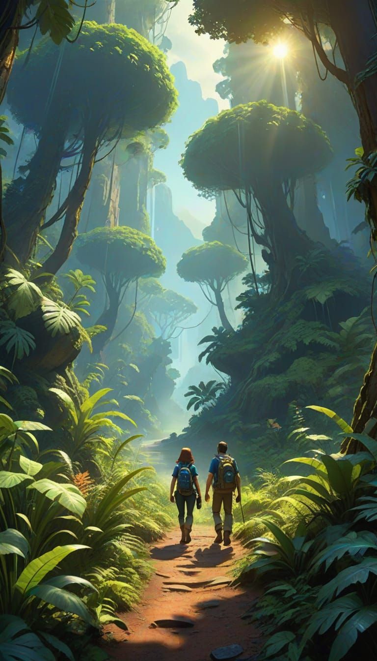 Dangerous Jungle Quest in Vintage Adventure Style