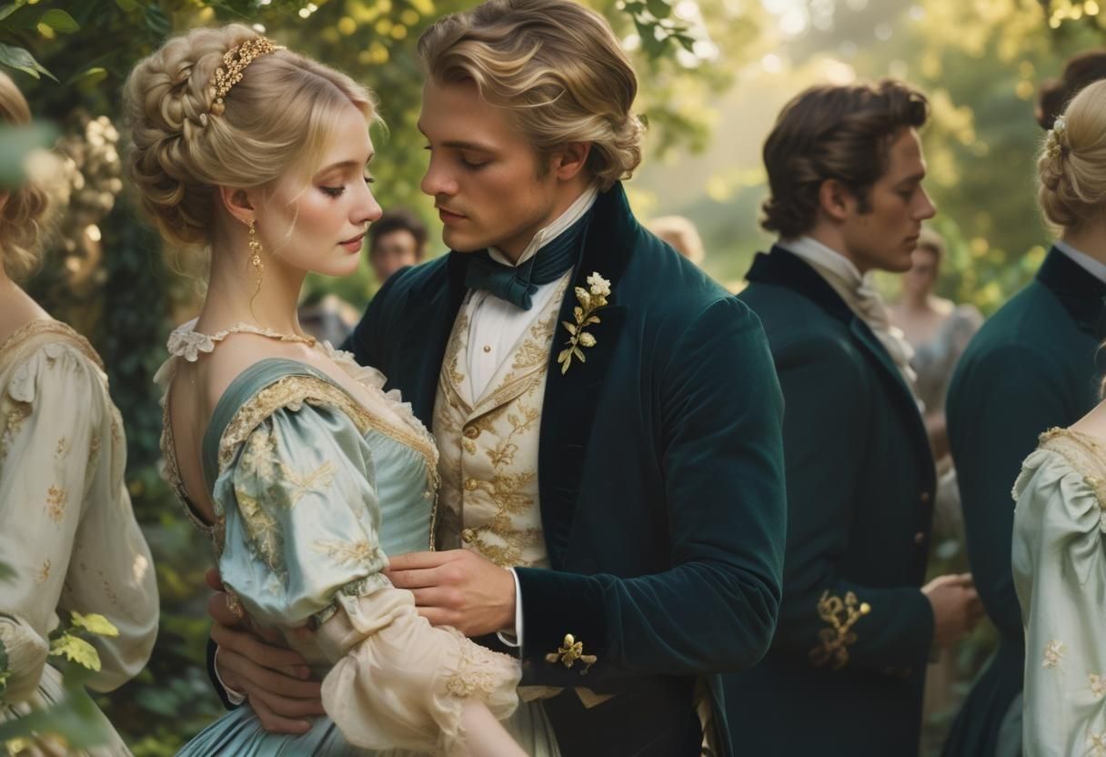 Romantic Realism: Regency Dance in English Garden