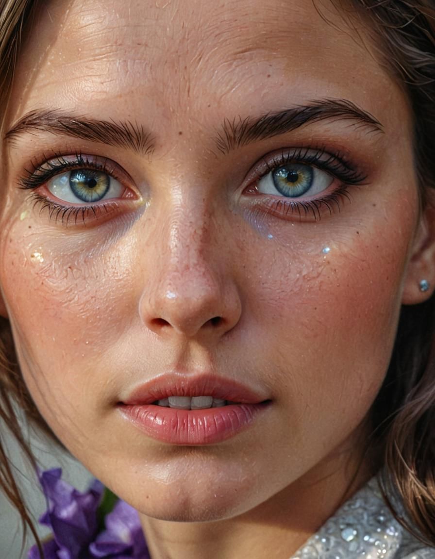 Realistic Portrait Art with Bright Eyes in Oil Painting Styl...