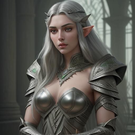 Ayleid Elf in Art Deco Armor Portrait