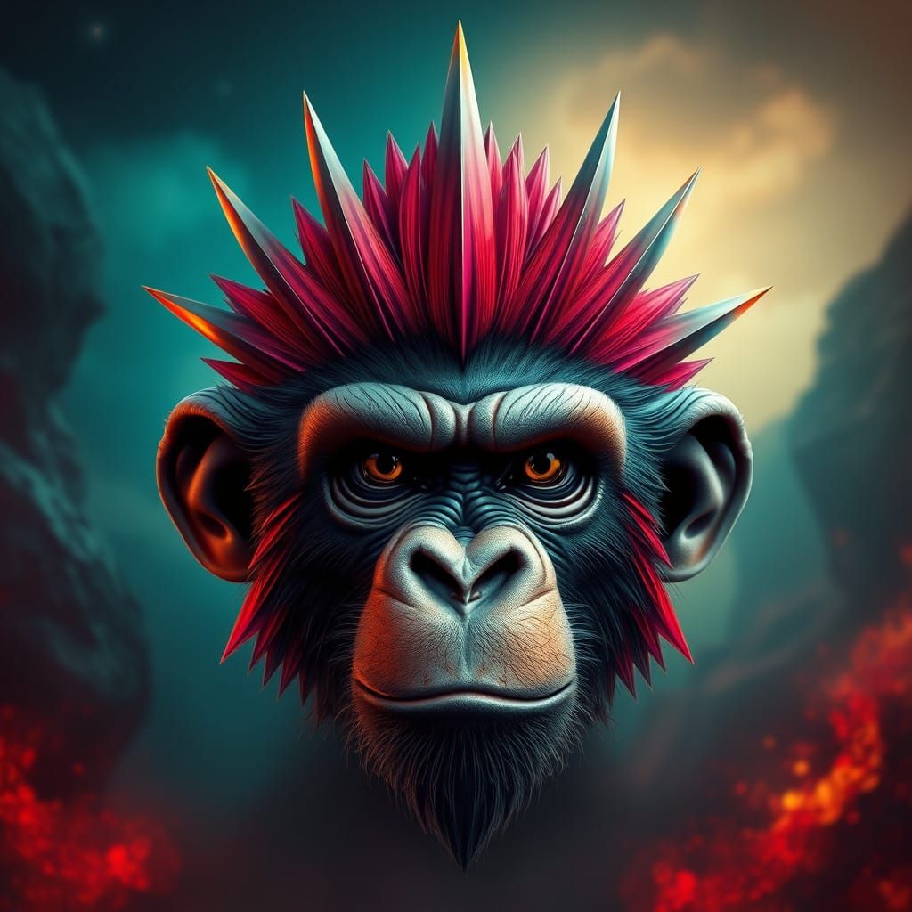 Majestic Monkey in Fantasy Punk Finery