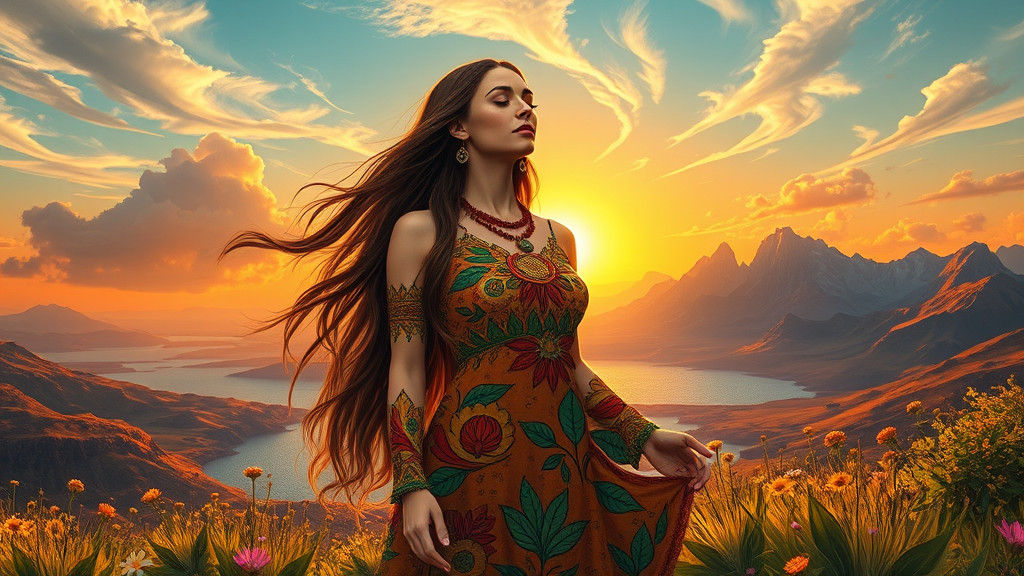Mother Earth by Sunset: A Dreamlike Portrait