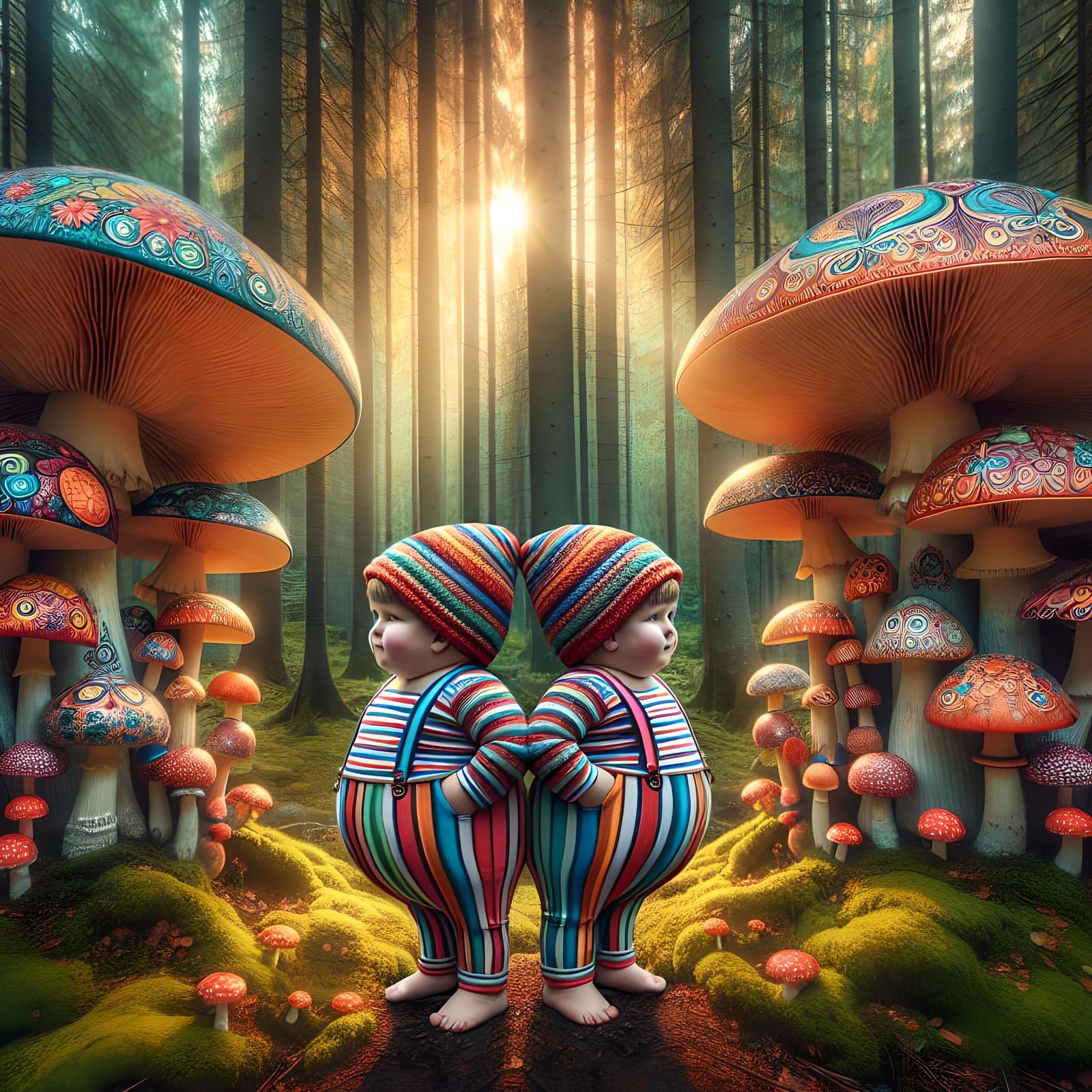 Whimsical Twins in Enchanted Forest: Fantasy Photography