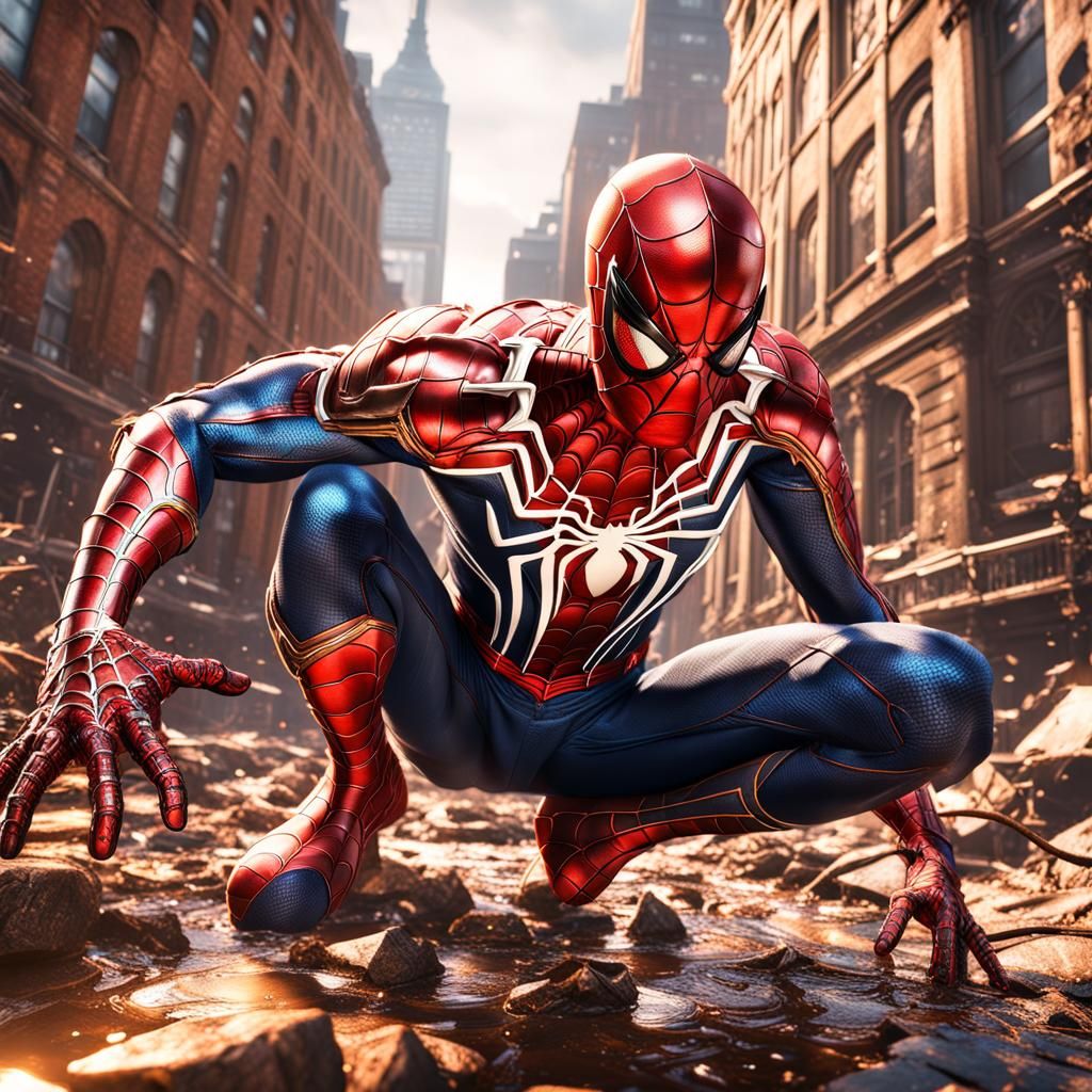 Detailed Spider-Man Matte Painting in Unreal Engine