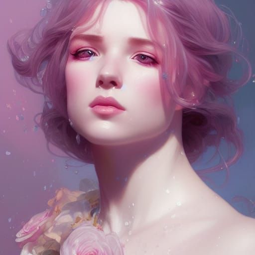 Candy Queen Portrait in Art Nouveau Style