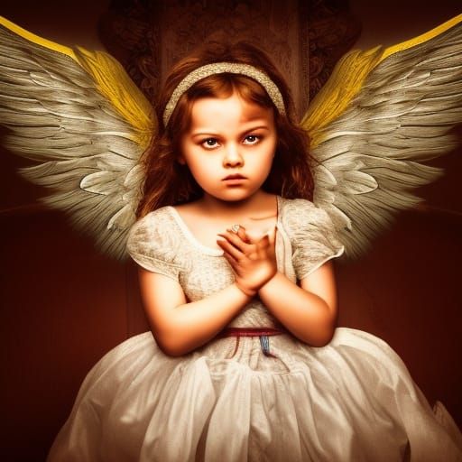 Hyperrealistic Young Angel Portrait in HDR