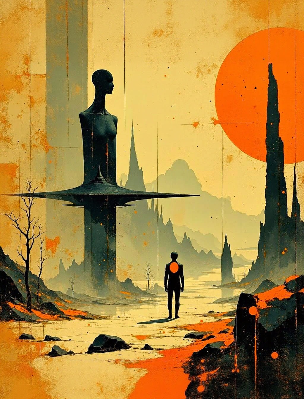 Aliens Land on Earth's Last Day: Oil Painting