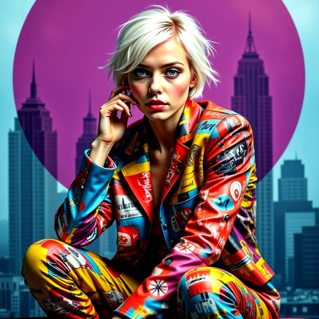 a young woman with platinum blonde