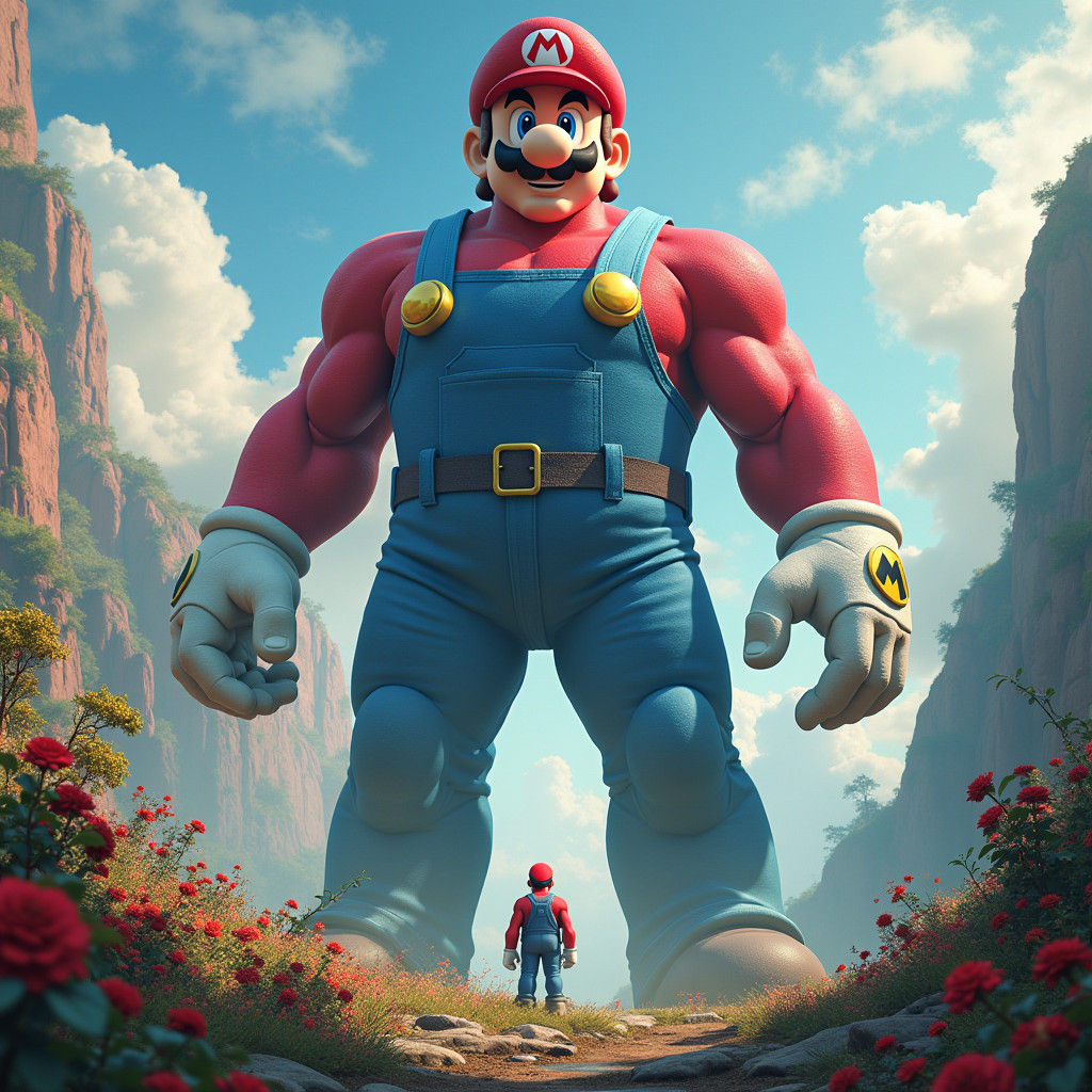 Heroic Figure in Dreamlike Landscape, Unreal Engine 5