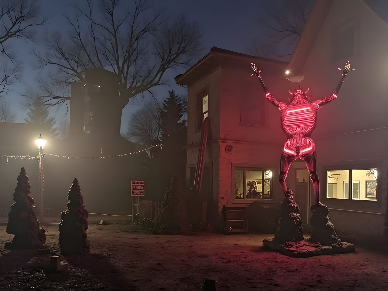 Photorealistic Horror Scene in Kinkade Style