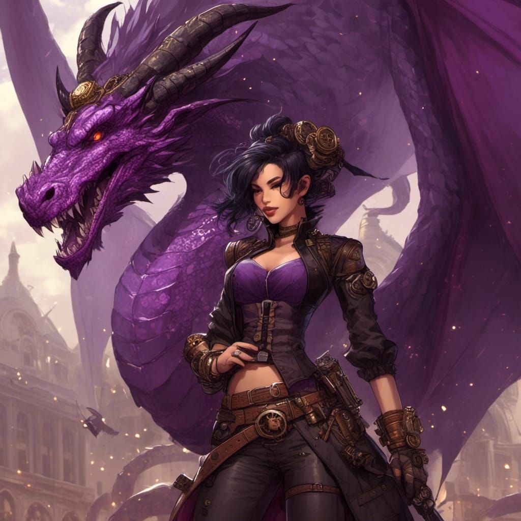 Steampunk Dragon Assassin Hybrid: Panoramic Photograph