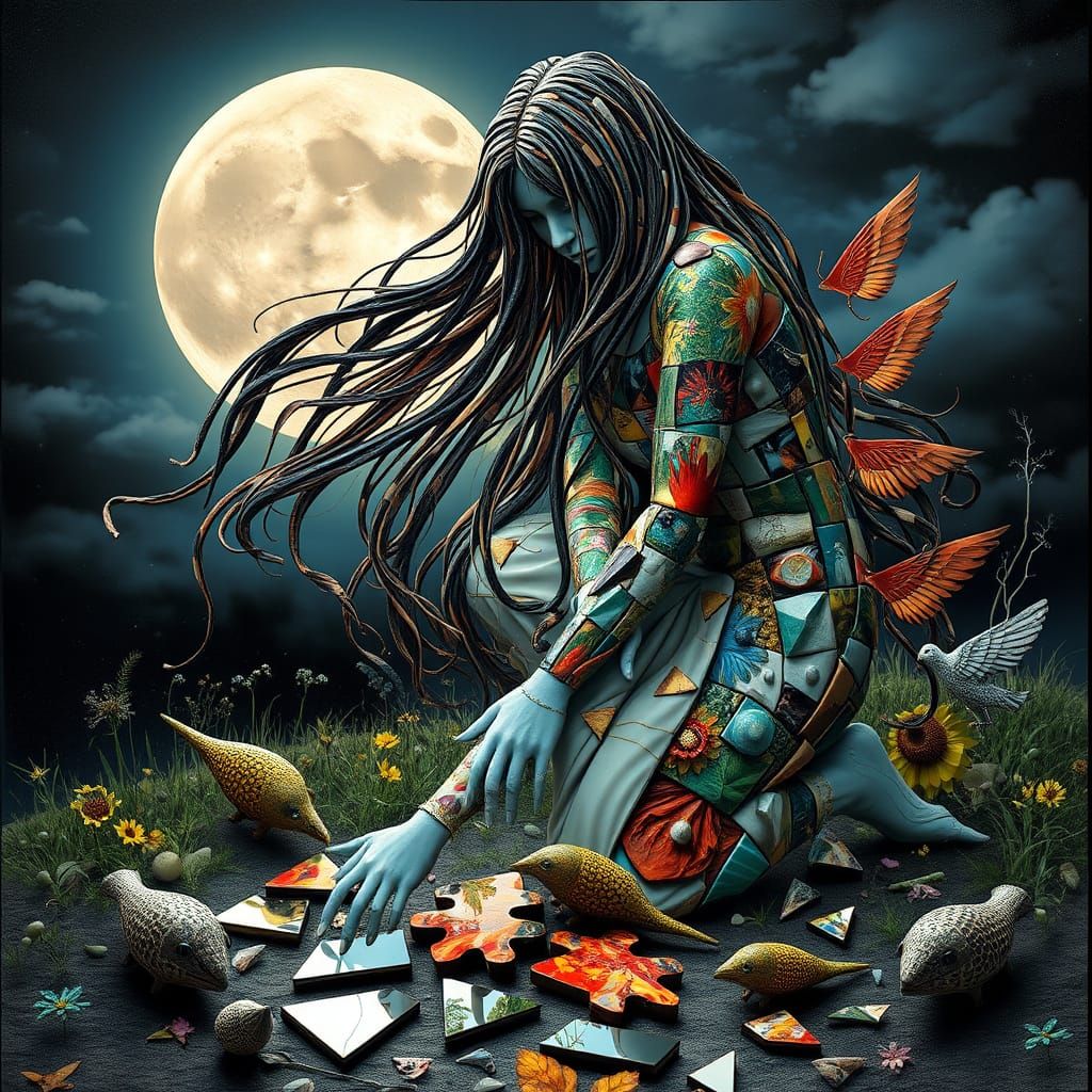 Surreal Labyrinthine Sculpture in Whimsical, Handmade Style