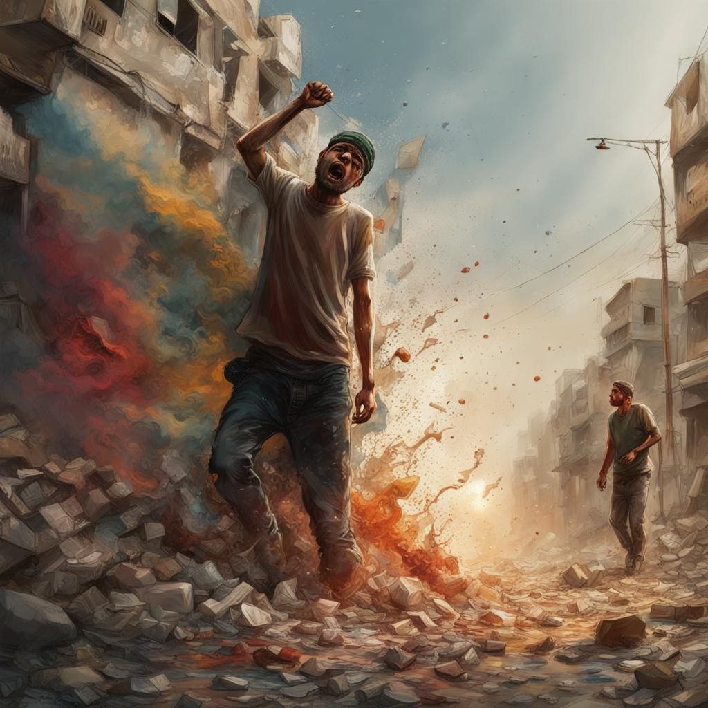 Hyperrealistic Gaza Portrait with Dramatic Lighting