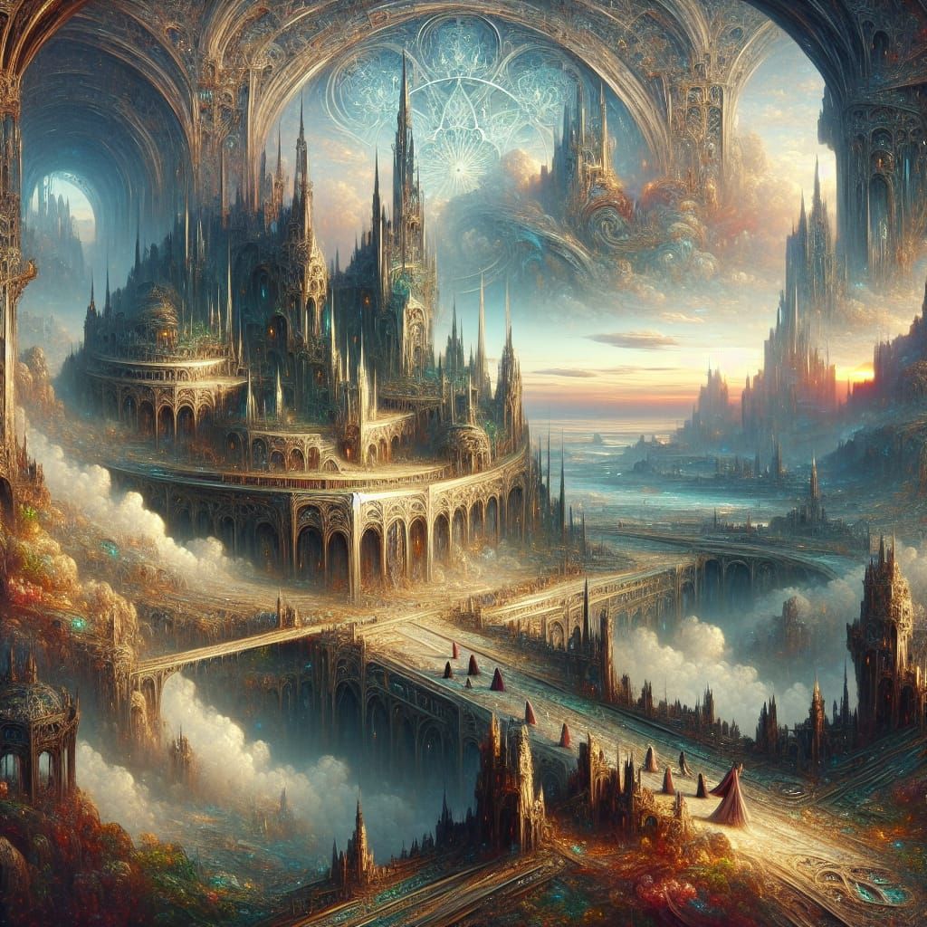 Detailed Matte Painting in Deep Colors