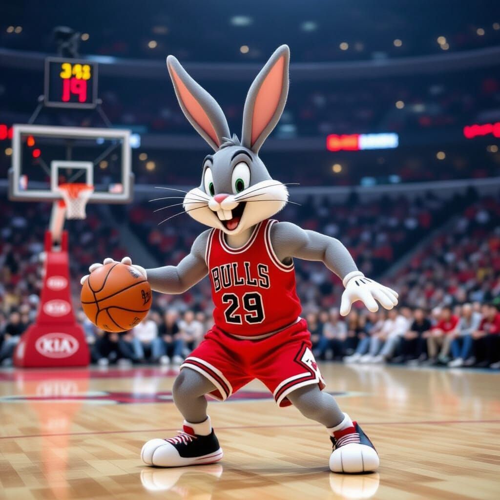 Bugs Bunny Plays Basketball for Chicago Bulls