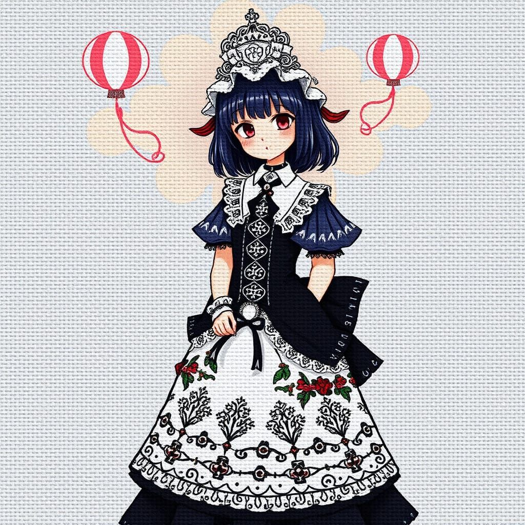 Intricate Anime Needlepoint Harajuku Street Fashion Innocent...