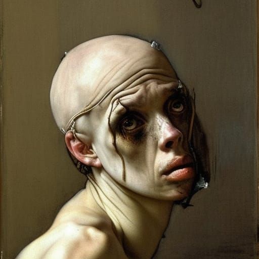 Intense and atmospheric portrait of a mental-hospital patient