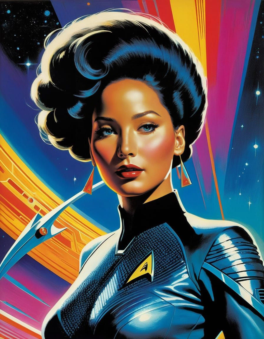 Jennifer as a Starfleet Officer in Vibrant Poster Art