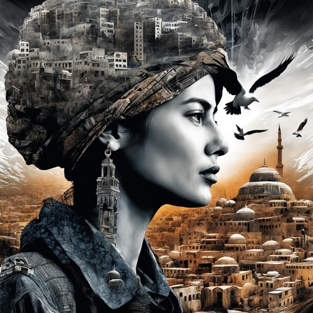 Refugee Faces in Gaza: A Surreal Digital Rendering