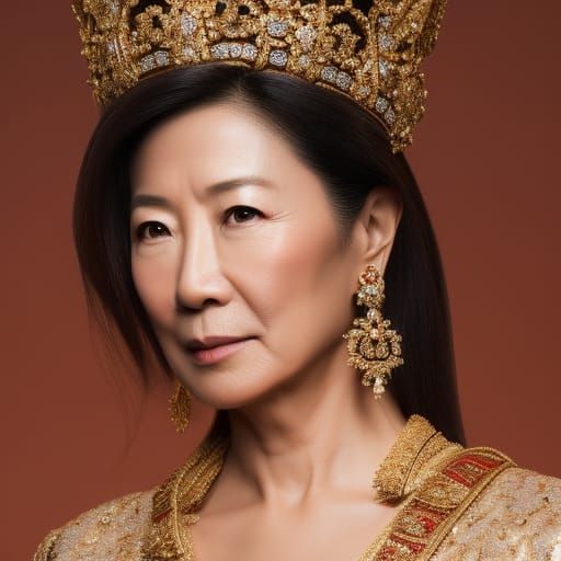 Michelle Yeoh as Photorealistic Martial Empress Portrait