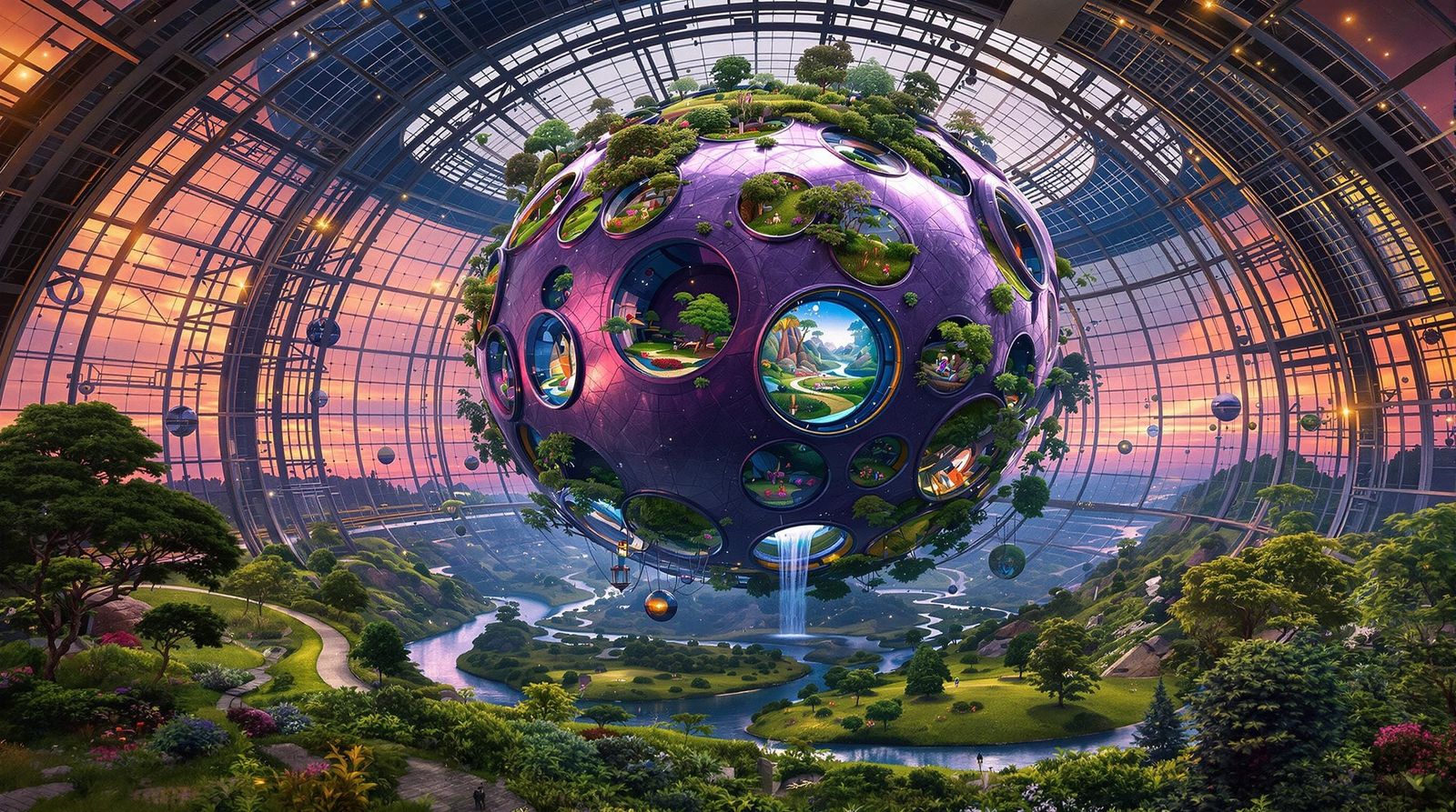 Garden Asteroid in Massive Metal Shell