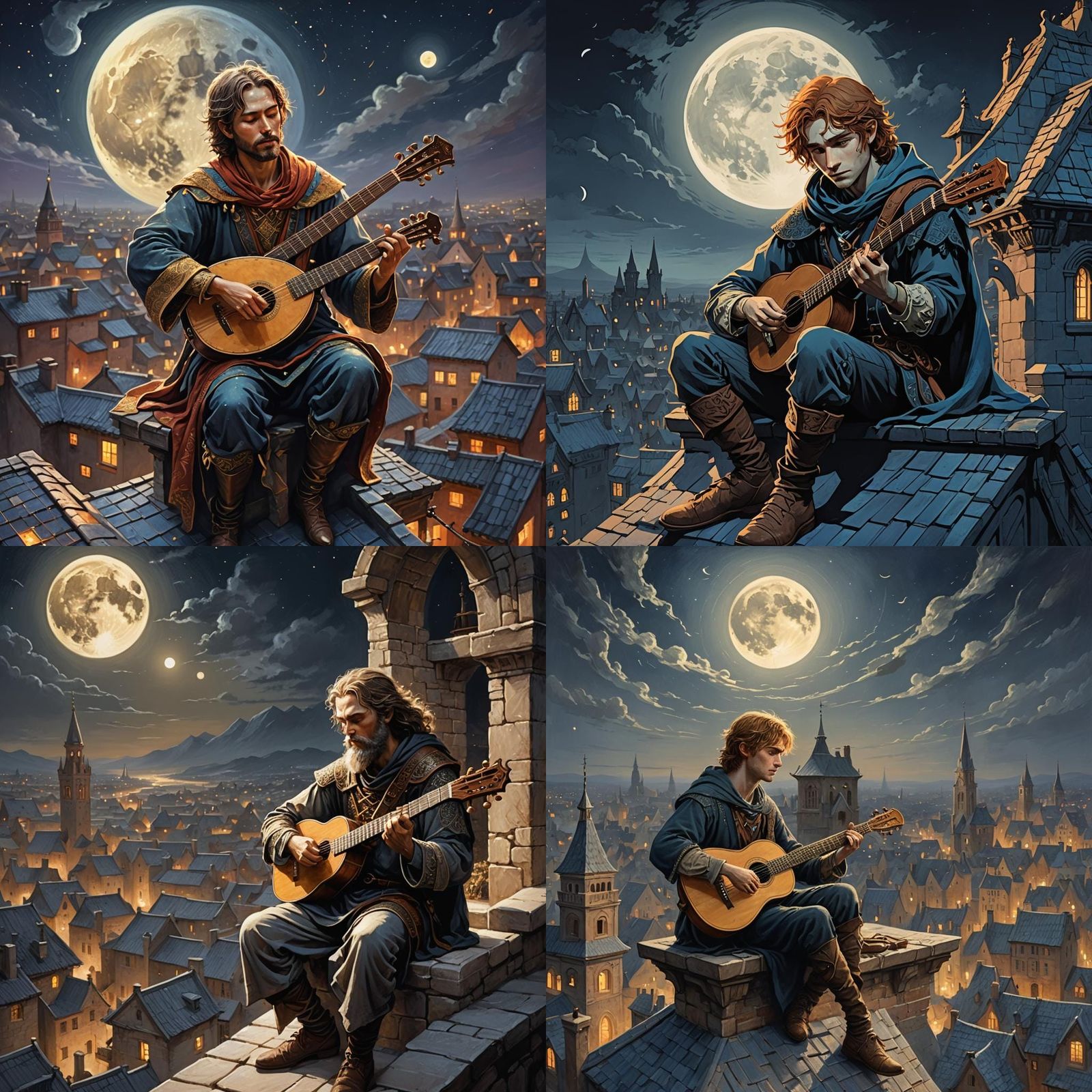Kvoth's Rooftop Lute Serenade Under the Moon