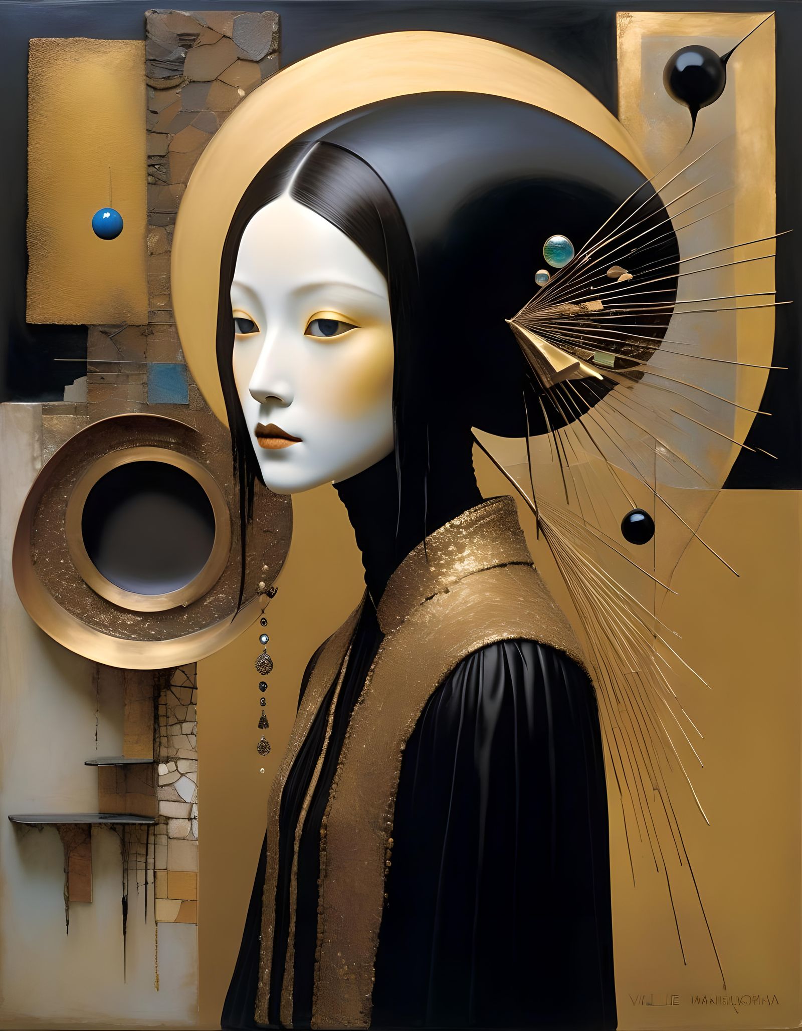 Dreamlike 3D Collage with Architectural Elements