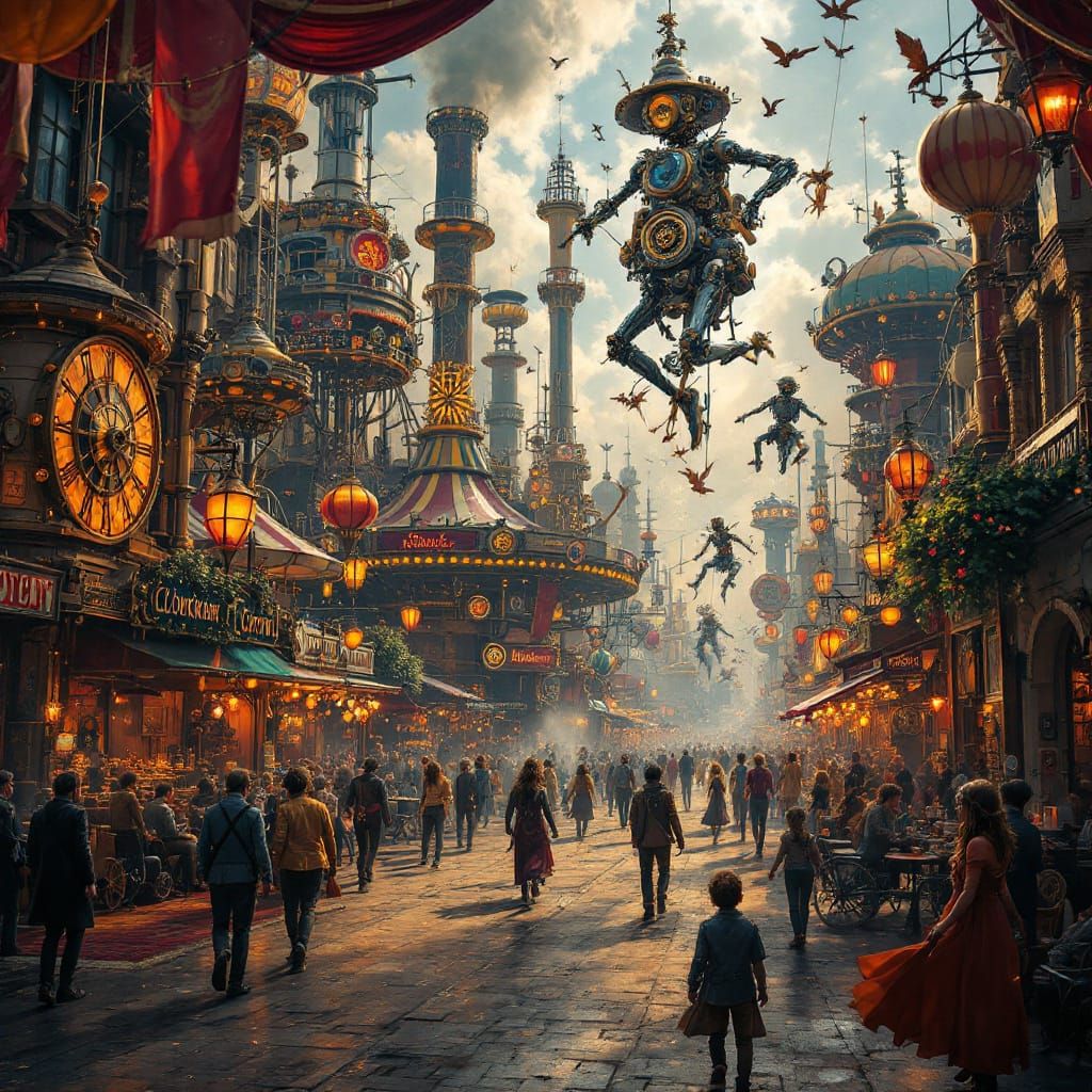 Clockwork Carnival: Automaton Acrobats in Gaslight