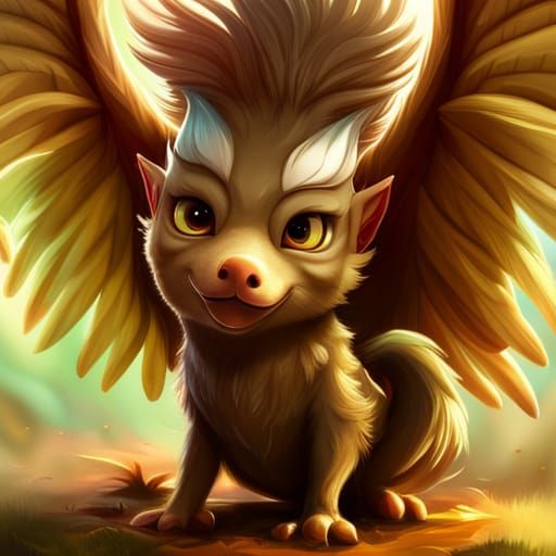 Adorable Baby Griffin Portrait in 8K Resolution