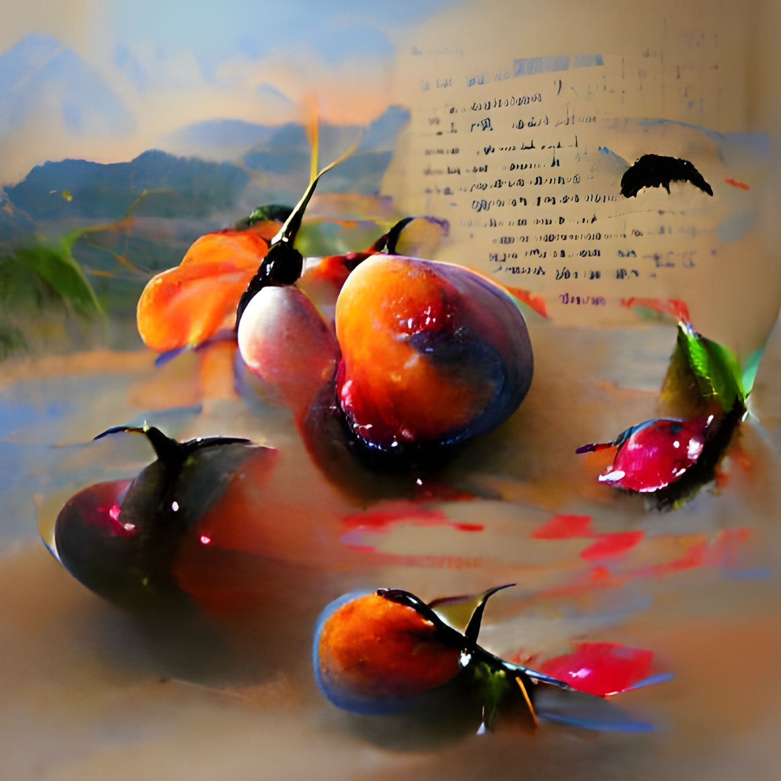 Cornucopia of Summer Fruits Painting
