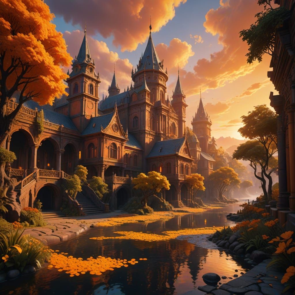 Pastel Dreamscapes of a Sunset Town