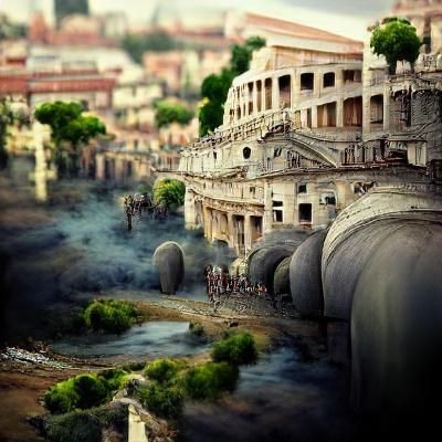 Detailed Matte Painting of Ancient Rome