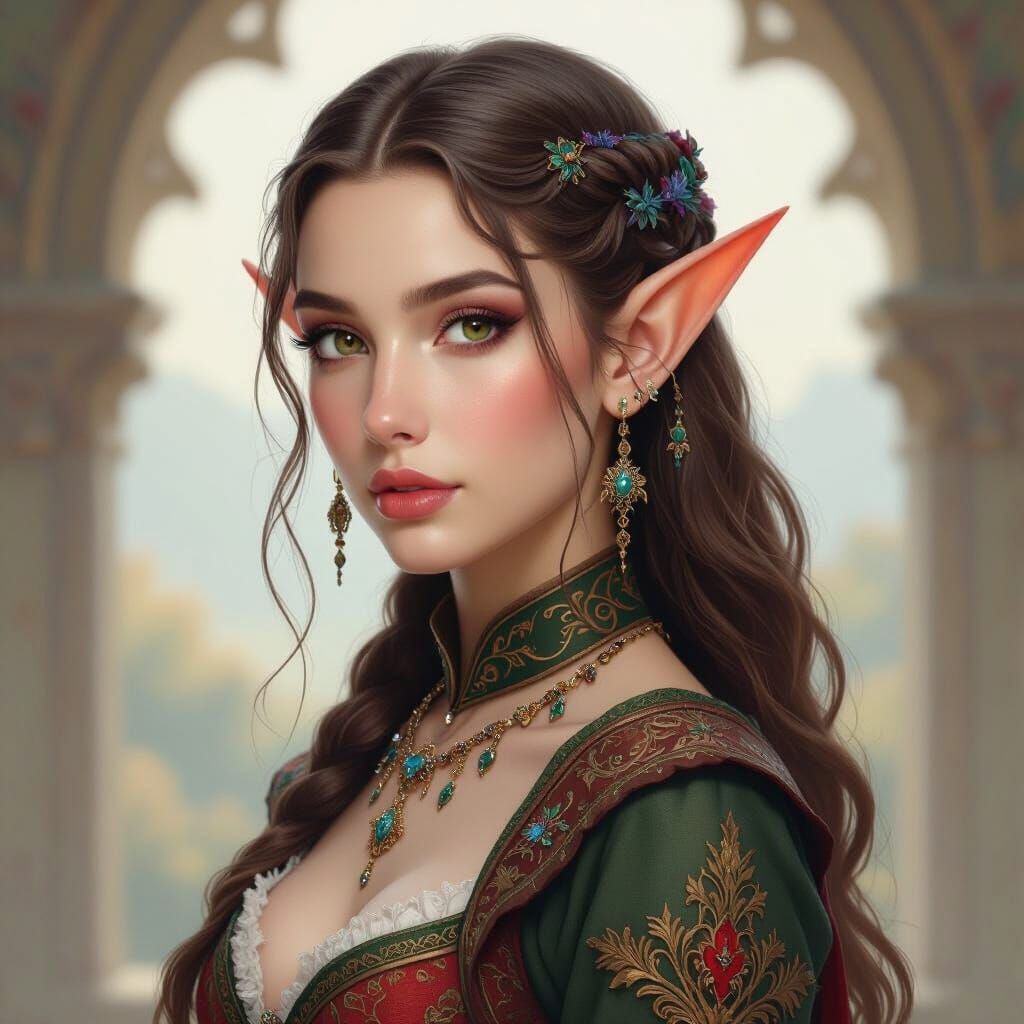 Elven Woman Portrait in Royo Style