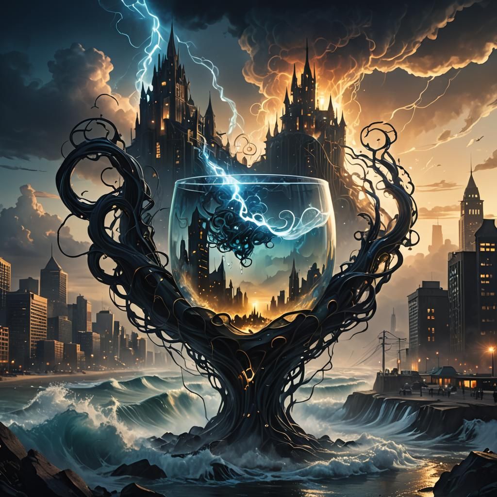 Eldritch Glass A in Volumetric Fog: Dark Fantasy Art