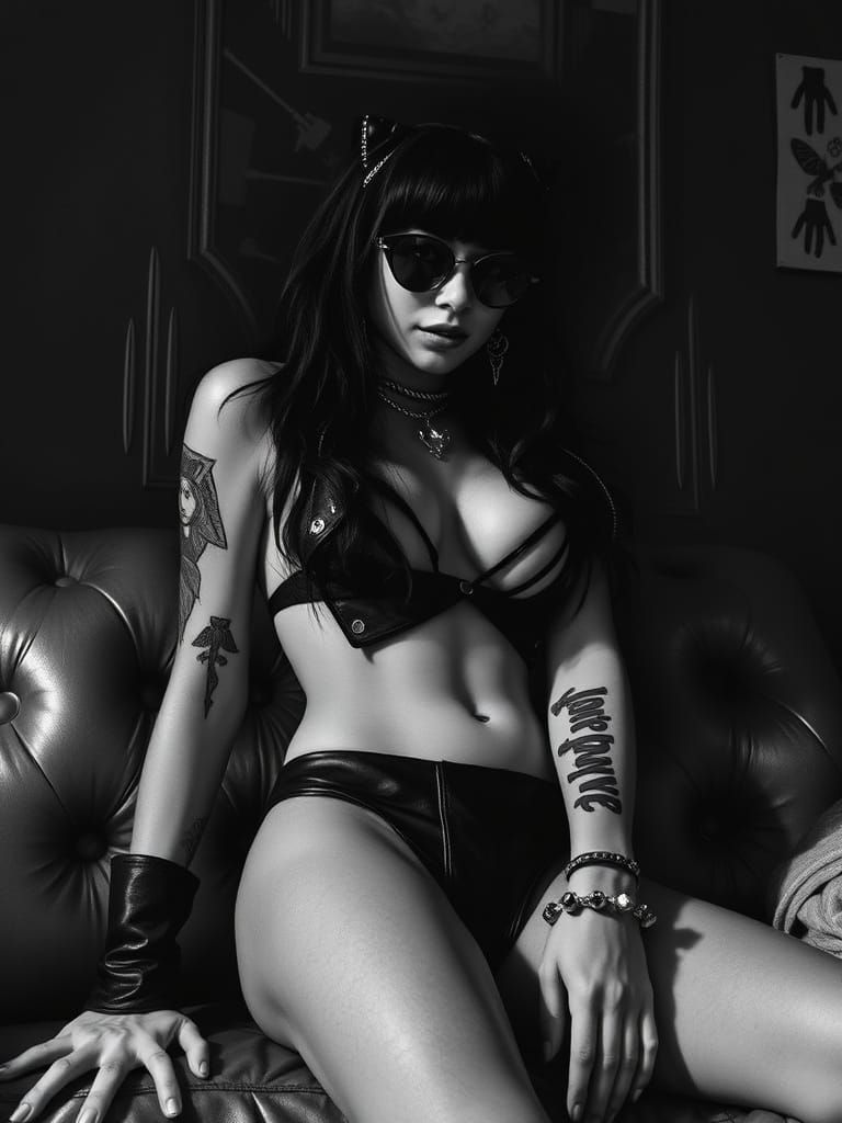 Sensuous Punk Woman With Vibrant Hair