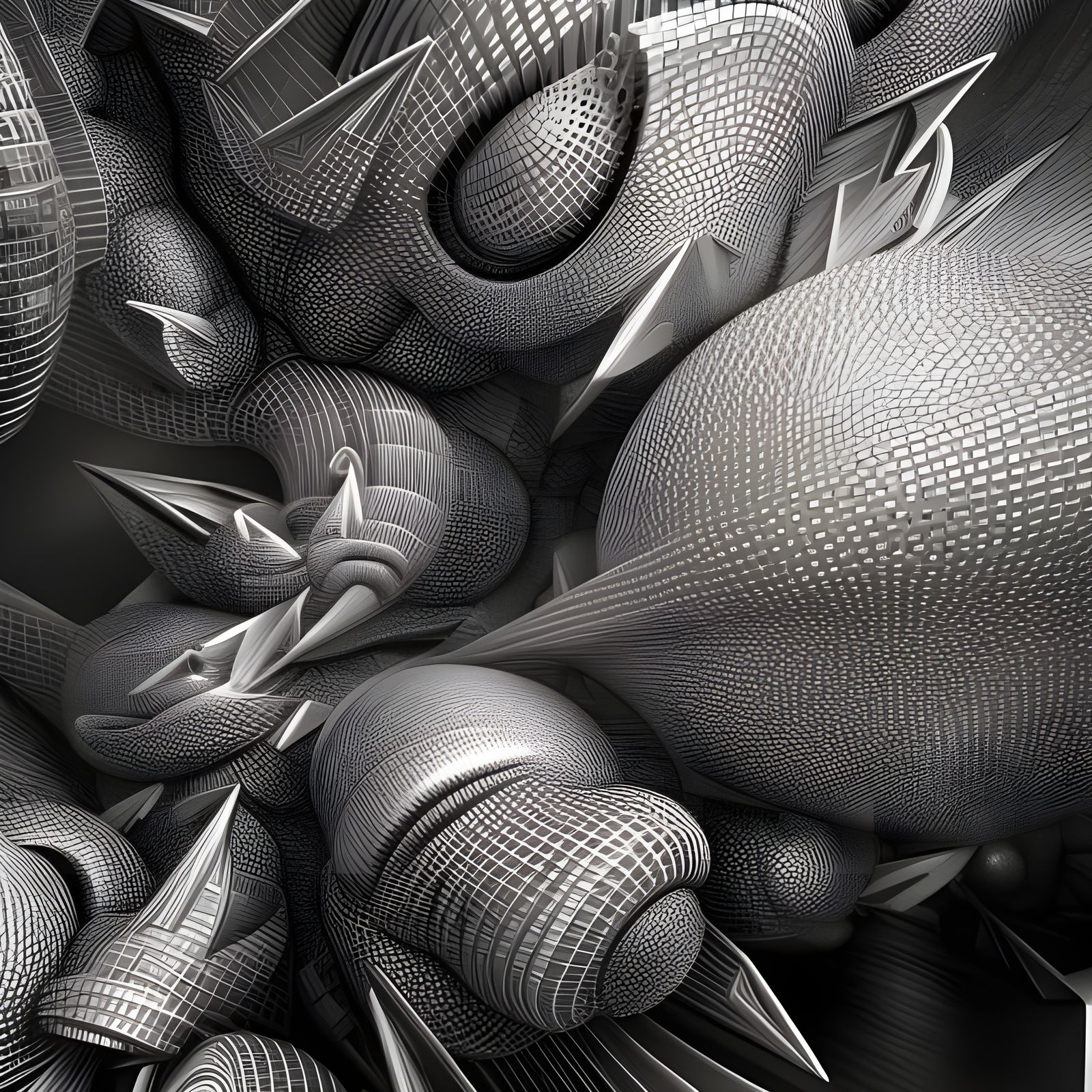 Intricate Geometric Abstract in Polychromatic 3D Render