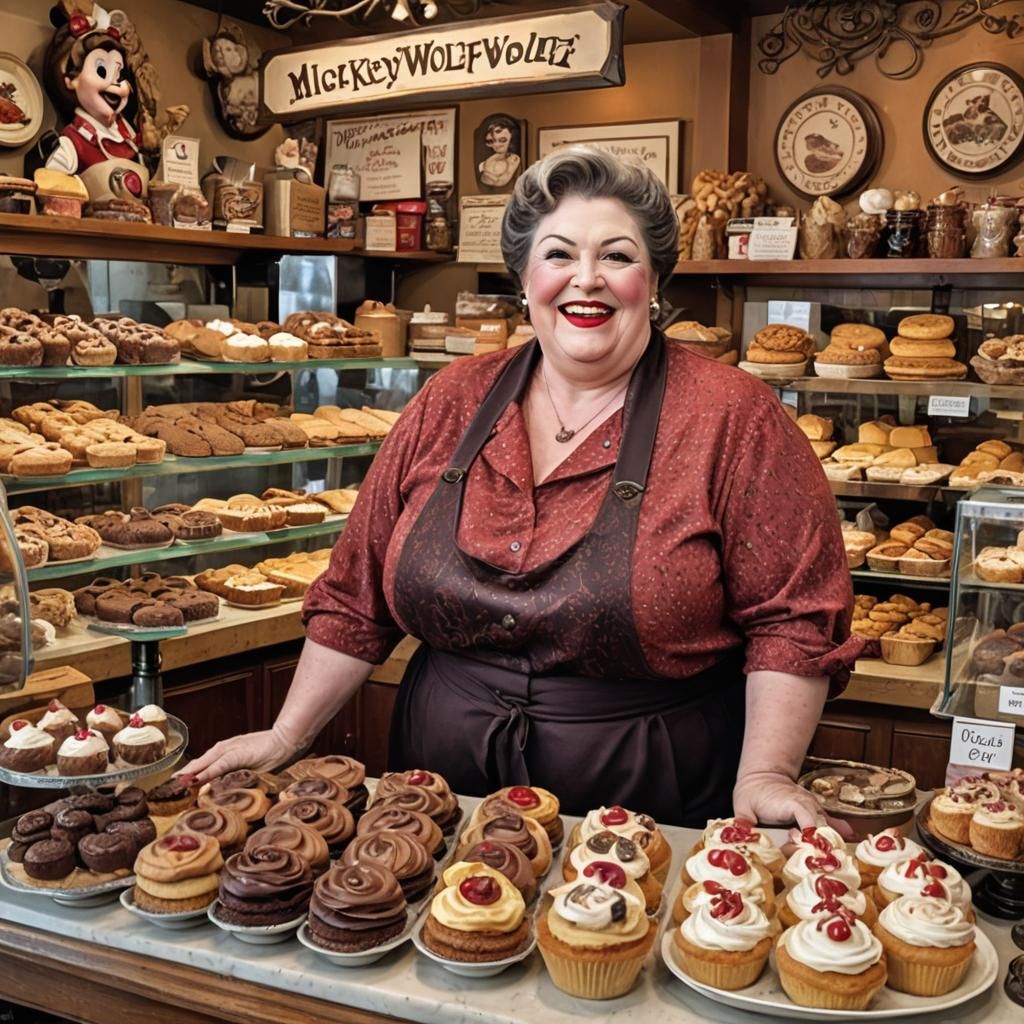 Aunt Ronda Working At MickeyWolf Bake Shoppe