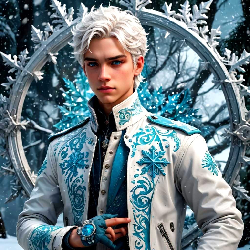 Snow Prince with Teal Jacket, Fantasy Art