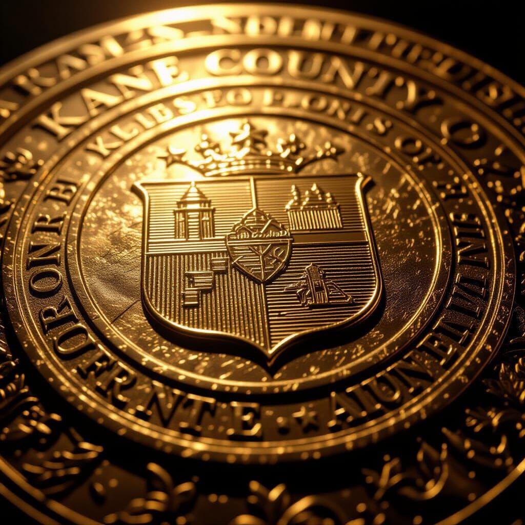 Kane County Illinois Emblem: Photorealistic Closeup