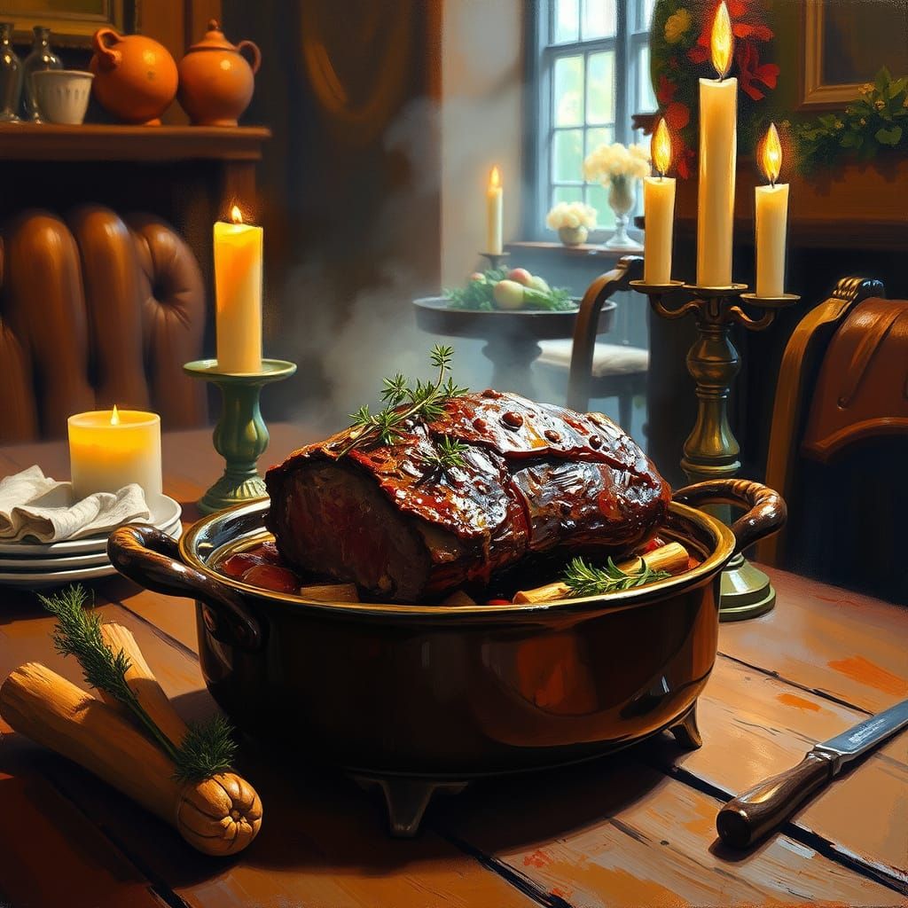 Savory Pot Roast in Impressionist Style