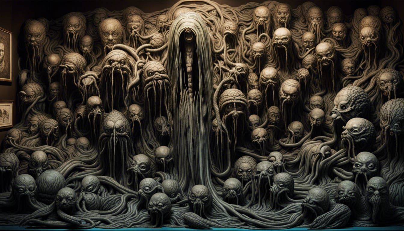 Surreal Horror Art Exhibit in Natural Light