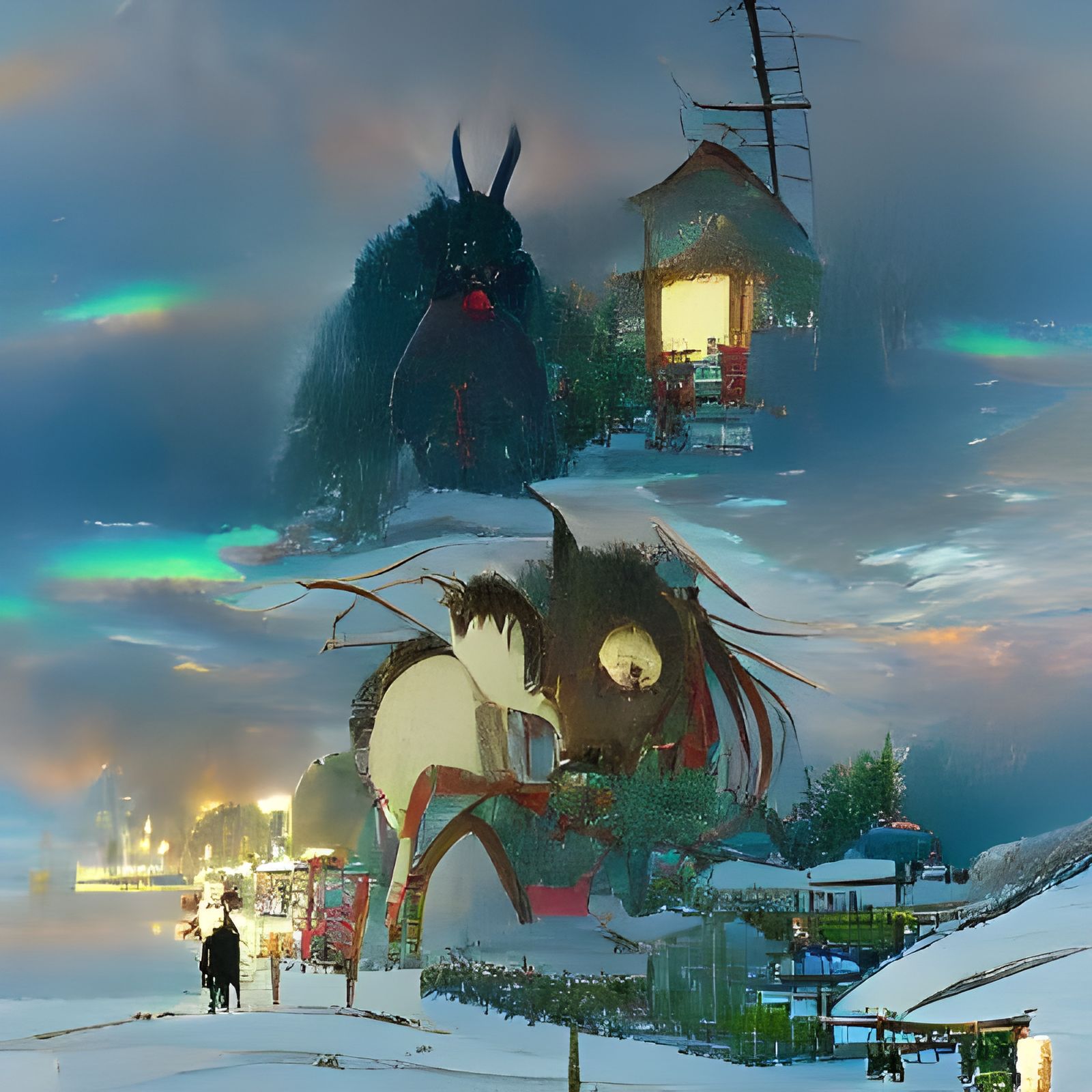 Krampus in Studio Ghibli Anime Style