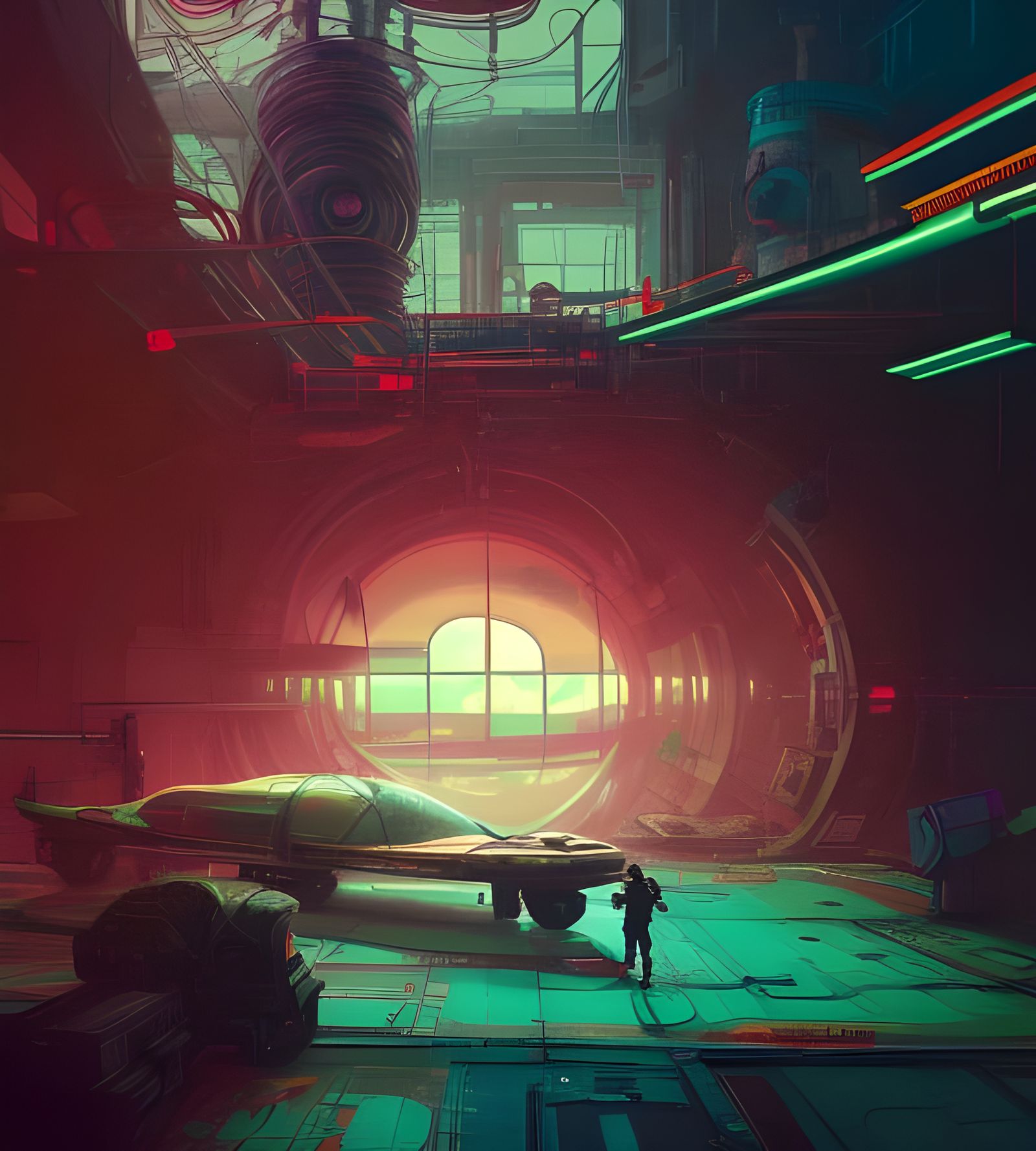 Atompunk Pilot in Retro-Futuristic Pop Art