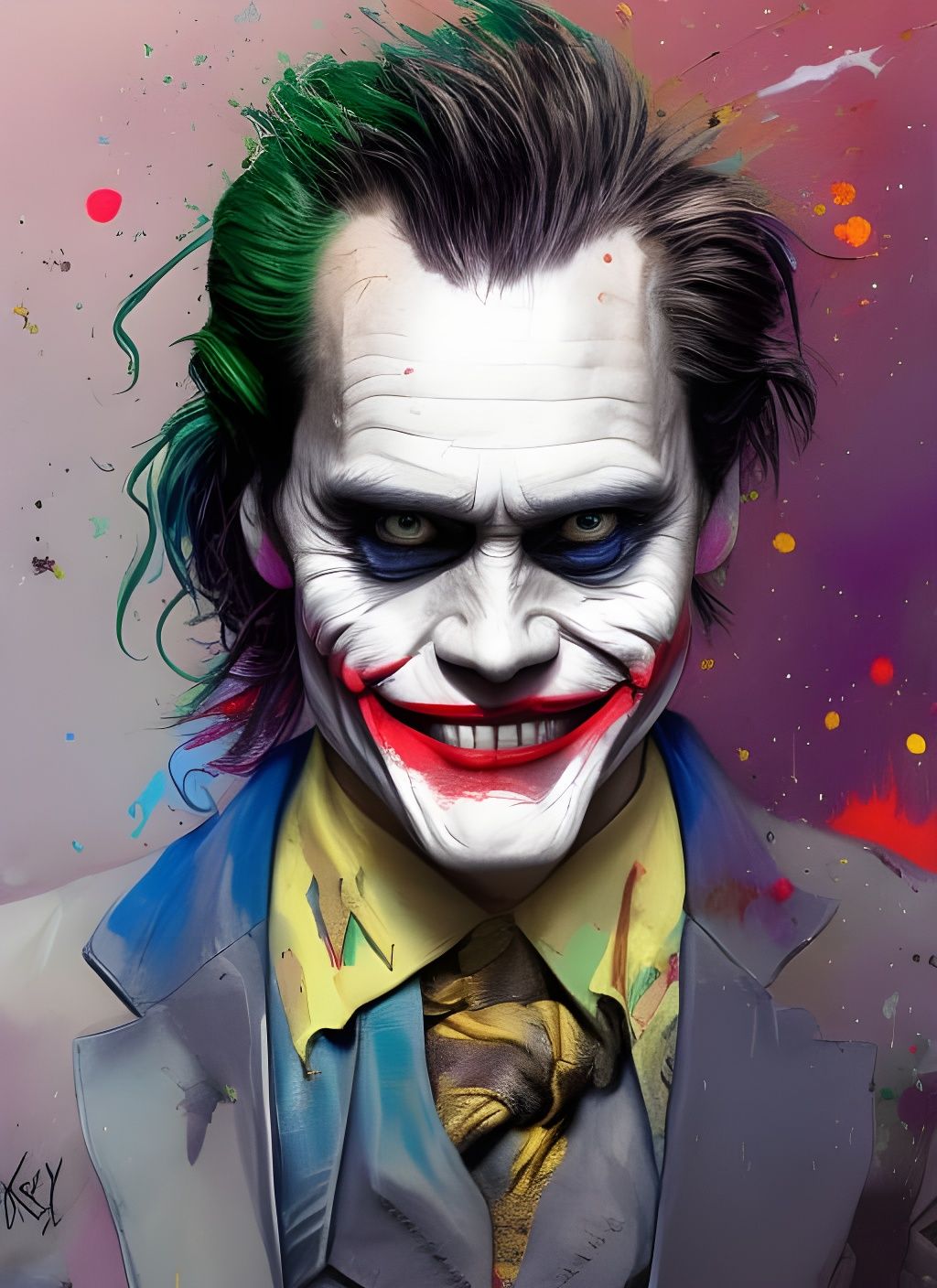 Jim Carrey as Joker Crayon Caricature